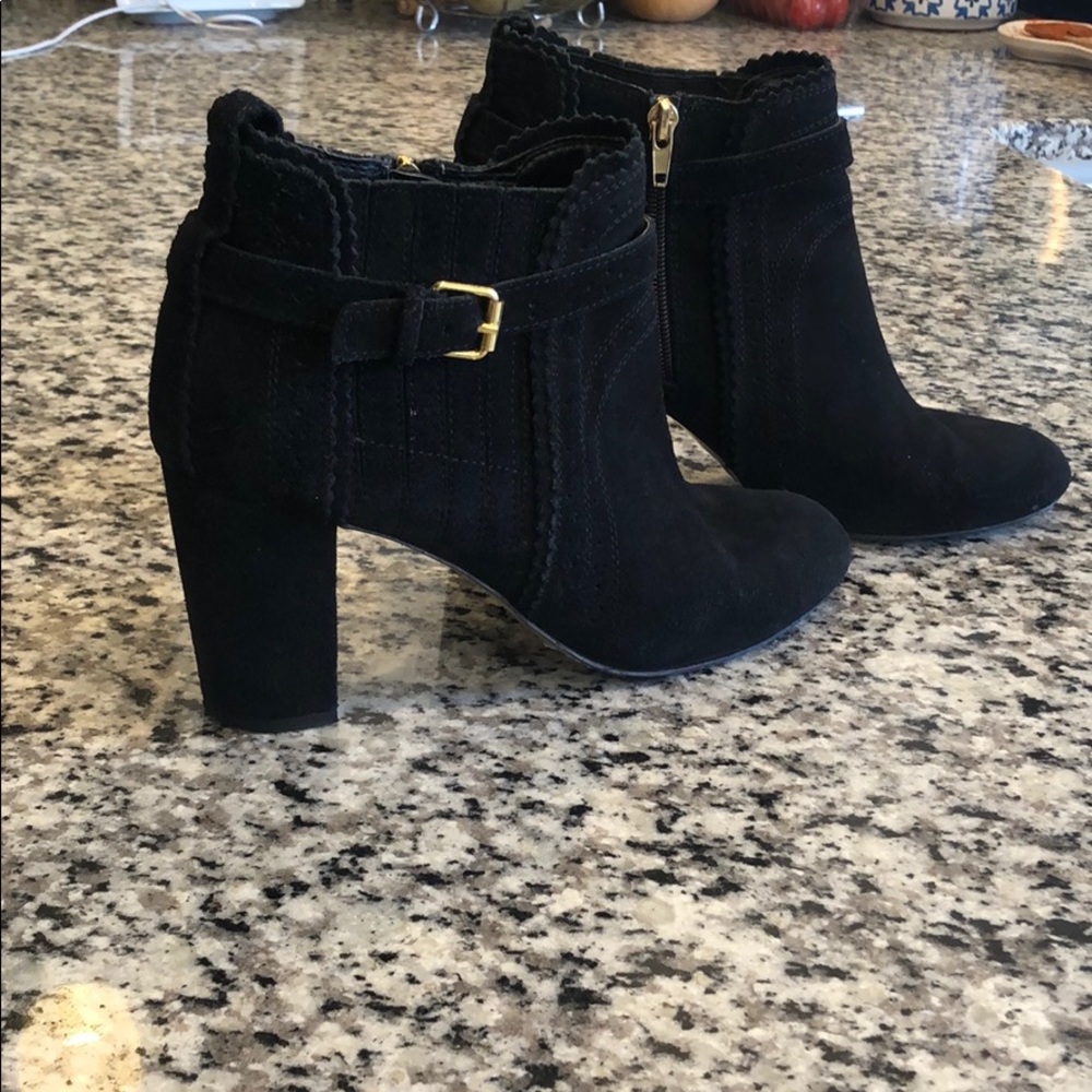 Suede ankle booties heels